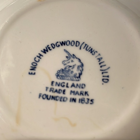 Enoch Wedgwood Tunstall England Schweppes blue Pagoda small bowl dish 4.75” - Picture 5 of 8